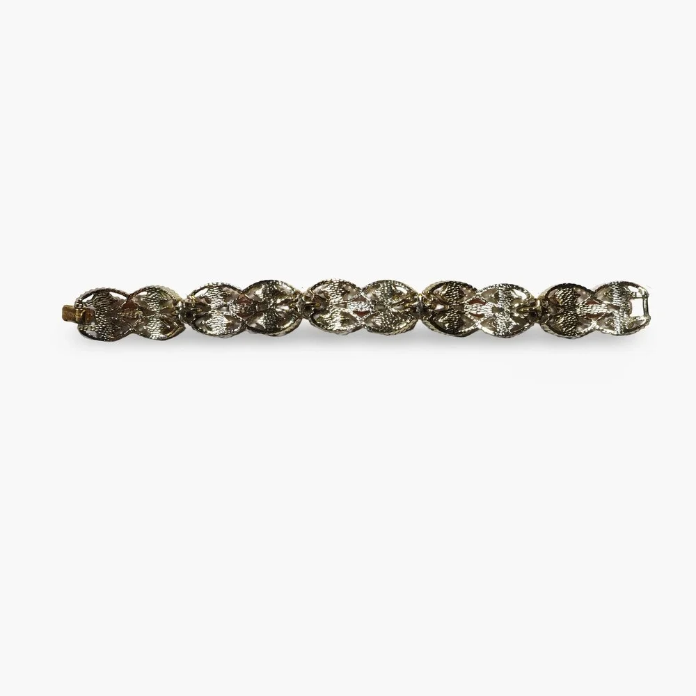 Sarah‎ Coventry Bracelet Women Gold Vintage 60s Faux Jade Cabochon Multi-Color
